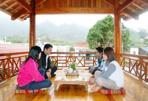Nhà nghỉ sinh thái - một trong những cách làm du lịch mới ở Mộc Châu.